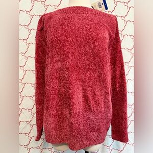 ORVIS Women’s Chenille Boatneck Sweater Size Large NWT Earth Red